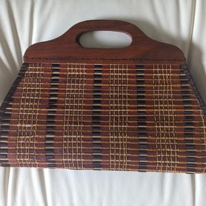 Vintage boho bamboo handbag